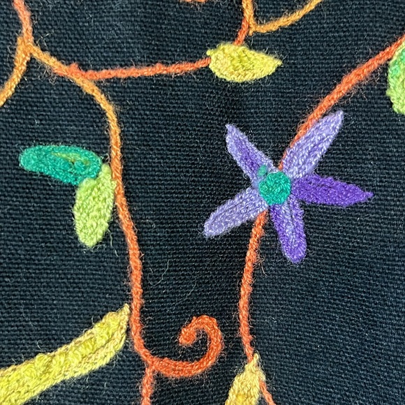 EXC Embroidered Jacket Vintage Embellished Floral Women’s Petite PL Cotton - Picture 11 of 16